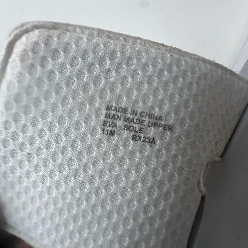 Michael Kors SLIDES Wade Adjustable MK Logo slide Sandal shoes White/gray Sz 11 - Picture 9 of 11